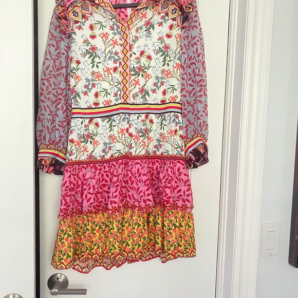 NWT ALICE + OLIVIA KATHY FLORAL MINI DRESS - Picture 5 of 12